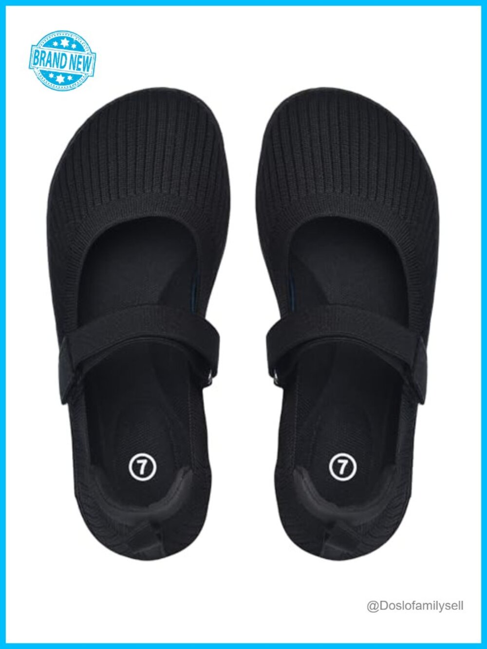 Wide Toe Box Mary Jane Knit Ballet Flats Comfort Shoes for Women